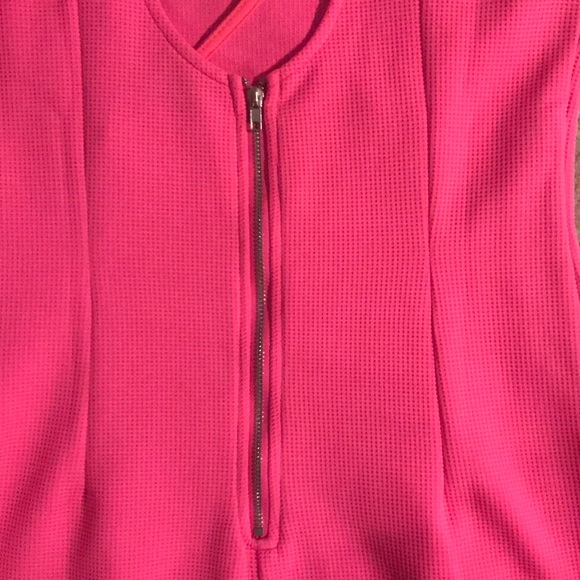 Neon Coral/Hot Pink Bodycon Dress - Picture 9 of 11